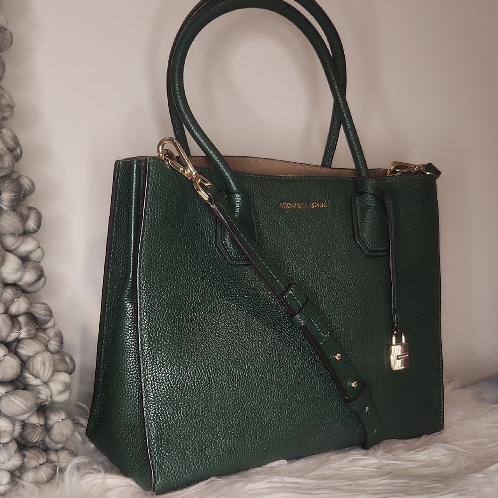 Michael Kors Dark Green Tote Bag - Picture 2 of 13